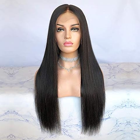 CBWIGS Glueless Brazilian Remy Natural Straight Lace Front Wigs Human Hair 4.5 inch Deep Parting Human Hair Wigs for Black Women with Baby Hair 130% Density Natural Color (12 inch) Cover