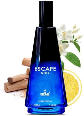 Coral Escape Noir Perfume For Men - 100ml | Eau De Parfum | Aromatic Blend of Citrus, Spice & Woody Notes | Premium Luxury Perfume Made in Dubai