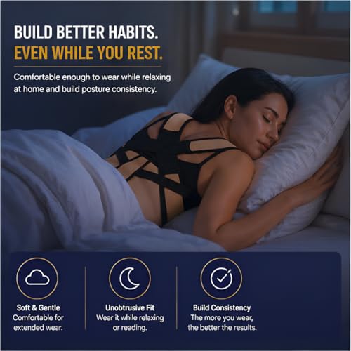Image of ZEDAN Neoprene Posture Corrector Belt for Men & Women | Back & Shoulder Support | Spine Alignment & Body Posture Correction | Upper & Lower Back Pain Relief | Universal Size - Cream