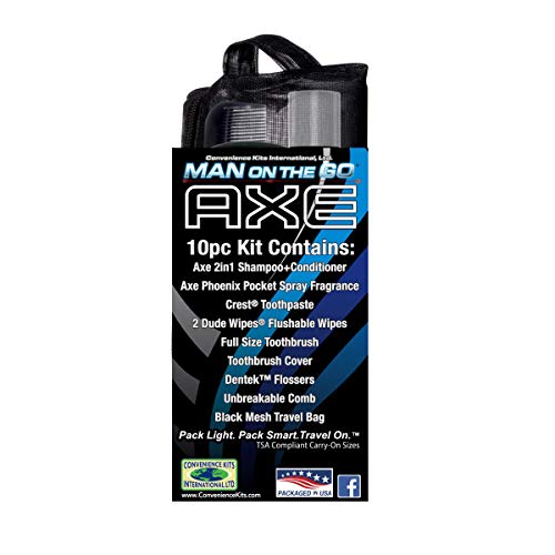 Convenience Kits International Young Men's 10-Piece Deluxe Kit with Travel Size TSA Compliant Essentials featuring: Axe and Dude Products in Reuseable Black Mesh Pencil Bag (139) - Thumbnail 3