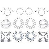 Kadogohno Fake Faux Non Piercing No Pierce Clip On Cute Metal Body Piercing Rings Barbells Jewelry Set for...