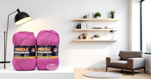 Image of M.Ge 3 Ply Knitting Yarn Wool, Rosewood 300 gm Best Used with Knitting Needles, Crochet Needles Wool Yarn for Knitting. by M.G E
