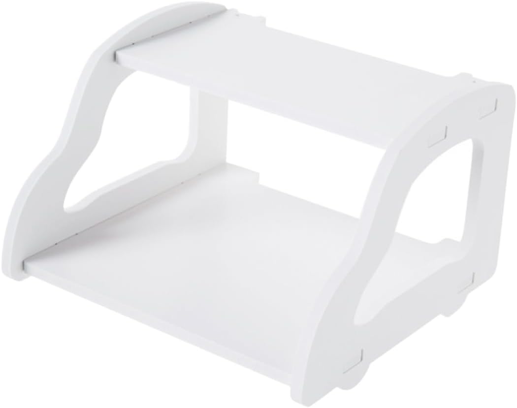 CHILDWEET Wall Mount Router Shelf 2-Tier Modem Holder Punch-Free Design White for Home Office and Entertainment Centers Space-Saving Router Storage Solution