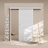 portes coulissantes ikea salle de bain  Porte Coulissante avec Rail - Prépeinte Ligne 93 cm - Avec butée