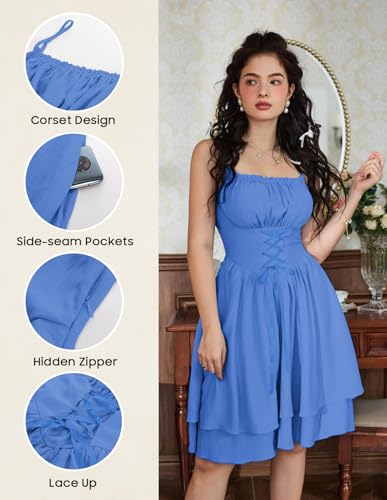 Image of Scarlet Darkness Corset Mini Sundress Chiffon Homecoming Dress for Women