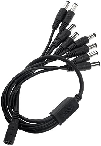 SEECOM Security Camera Power Adapter 12V 5A 100V-240V AC To DC 2.1mmx5.5mm w/ 8-Way Power Splitter Cable Fits For Analog HD DVR/Camera, AHD DVR/Camera, NVR/IP Camera