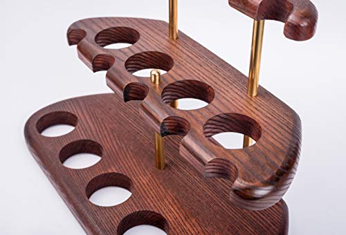 Dr Watson - Wooden Tobacco Pipe Stand - Arch Ix - For 9 Tobacco Smoking Pipes, Handmade From Solid Wood #TOP3