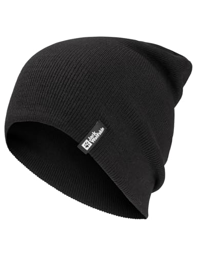Jack Wolfskin Unisex Rib Beanie-Mütze, Black, One Size