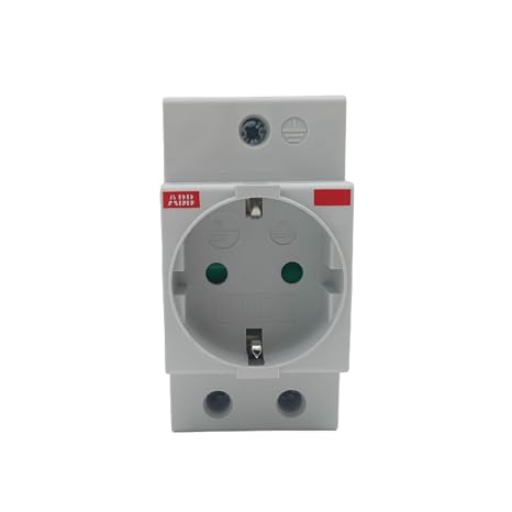 RASMACOR ABB Schuko Socket 16 A | Ref M1175 | Socket Protective Contact DIN | 50/60 Hz 250 V AC | Colour Grey | Dimensions 4.5 x 8.5 x 7 cm
