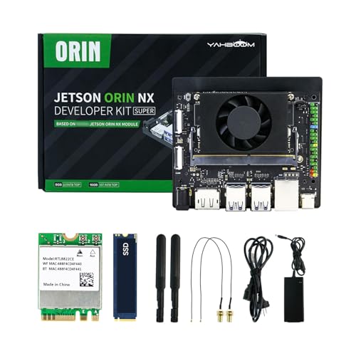 Image of Yahboom Jetson Orin NX Super 8GB RAM 117 Tops Development Board Kit with 256GB SSD, M.2 Wireless Network Card, Orin Power Supply, Super Data (Orin NX 8GB Developer Kit)
