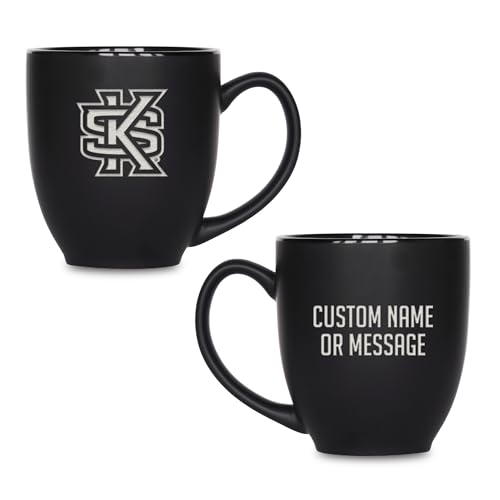 Image of Rico Industries NCAA Primary 15-Oz Personalized Matte Black Bistro Mug - for Hot or Cold Drinks