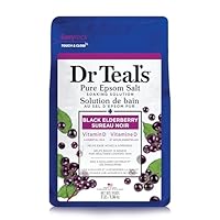 Dr Teal's Pure Epsom Salt Soak, Black Elderberry with Vitamin D and Essential Oils, Mixed, Lemon and Sage, 1360 g
