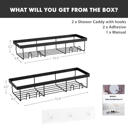 Image of Self Adhesive Bathroom Shelf Combo Pack of 2 | No Drill Metal Bathroom Organizer | Rust-Proof Wall Mounted Soap Holder | Strong Adhesive Multipurpose Storage Rack for Bathroom & Kitchen
