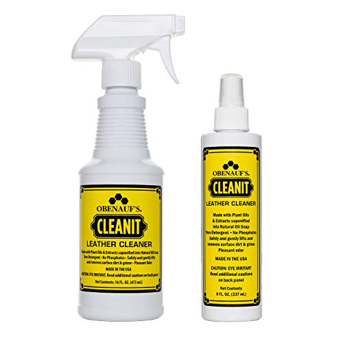 Obenauf's Cleanit Leather Cleaner - Natural Plant Oil Leather Cleaner For Boots, Furniture And Car Interior - Safe And Gentle Non-Detergent Oil Liquid Soap - Ready-To-Use 8Oz Spray Bottle #TOP3