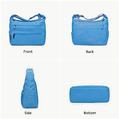 Image of VOLGANIK ROCK RFID Purses for Women Fabric Nylon Multi Pocket Crossbody Bag Ladies Travel Handbag