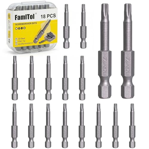 FamlTol T20 Torx Bit Set 18 PCS 2 Inch