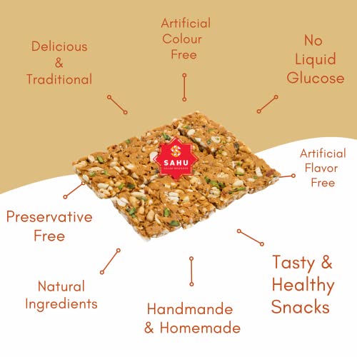 Image of SAHU GAJAK BHANDAR Peanuts Chikki 2100 Gram (6 Boix Each 35