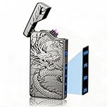 Gifts for Him Men: Electric Arc Plasma Dragon Lighter, Portable Rechargeable USB C Lighter Windproof and Flameless for Outdoor Camping Hiking, Cool Gadgets for Men