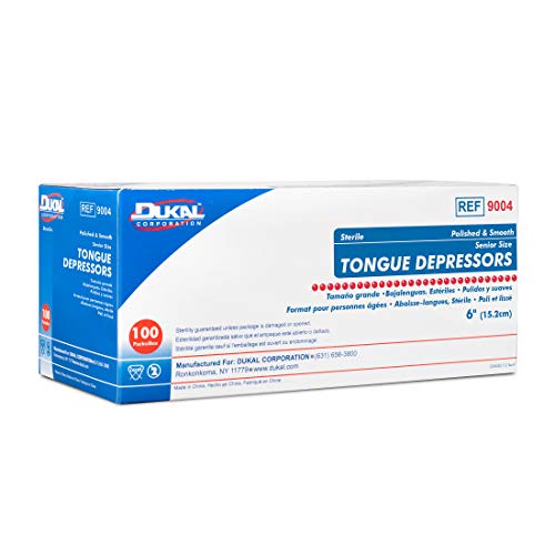 dukal sterile senior wooden tongue depressor 634 x 175mm 100 count 1 pack