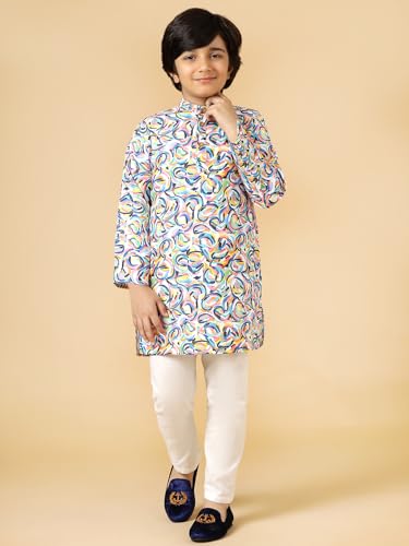 Image of A.T.U.N. (ALL THINGS UBER NICE) Multi Color Swirls Kurta & Pyjama Set
