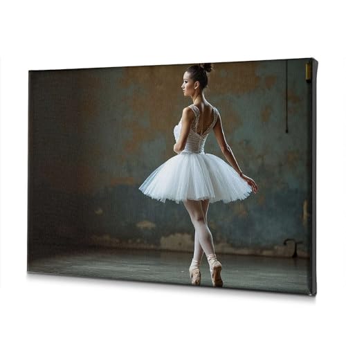 Tableau décoratif de ballerine en tutu blanc, toile salon 30 x 40 cm