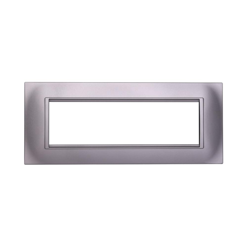 CONFEZIONE 10 PLACCHE QUADRATE, TECNOPOLIMERO, COMPATIBILE CON BTICINO LIVING, 7 MODULI/POSTI, ARGENTO, ALTA QUALITA', SQUADRATE, RETTAGOLARI, DESIGN ELEGANTE E MODERNO, PER INTERRUTTORI/PRESE