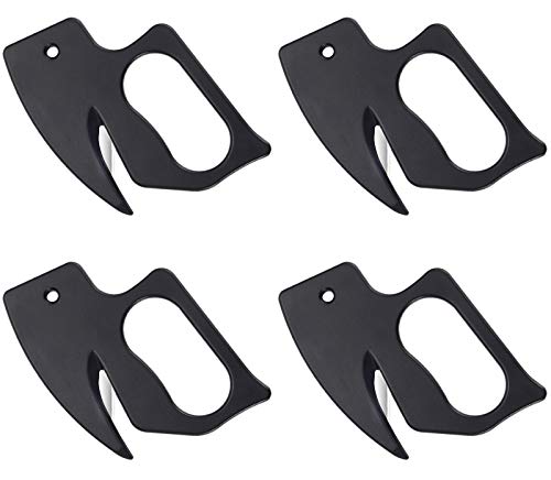 Letter Opener Envelope Slitter Envelope Opener Paper Knife 4 Packs (Black)