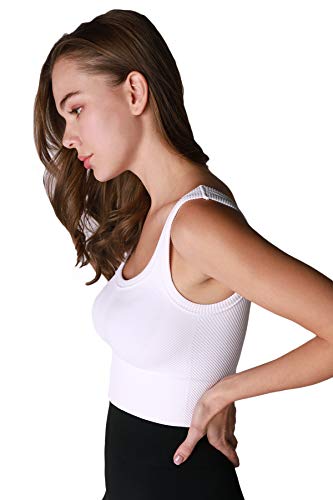 NIKIBIKI Women Seamless Chevron Ribbed Crop Top, Made in U.S.A, One Size2