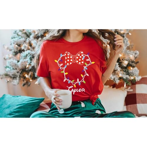 Personalized Family Christmas Light Shirts, Personalized Christmas 2025 Family Tees, Holiday Lights Family Shirts, Christmas Crew, Matching Christmas Shirts3