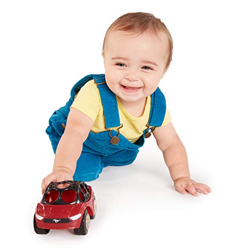 Image of Bright Starts Ford Rattle & Roll Mustang Race Oball Car Toy Push and Go Vehicle, Easy Grasp, Ages 3 Months+, Red & Black