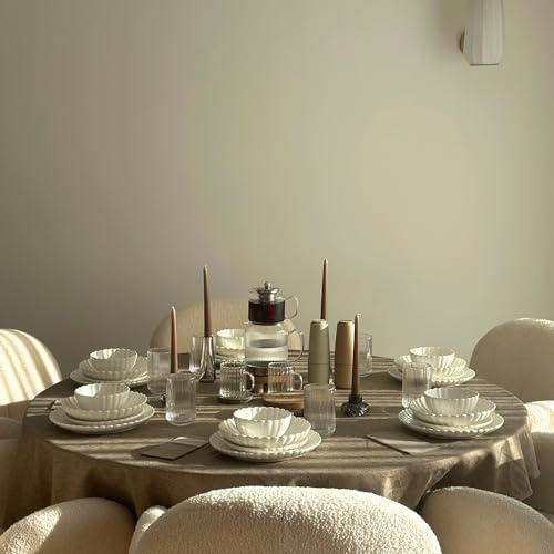 Zoha Porzellan Tellerset 6 Personen, 24-teiliges Teller Set, Kombiservice modern, Essgeschirr spülmaschinenfest & mikrowellenfest, Dish Set mit modernem Design, Tafelservice - Essservice