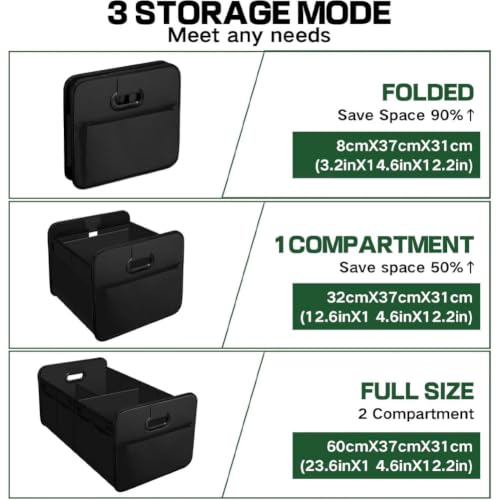 Organizador maletero coche con compartimentos ajustables y bolsa de 70L 5