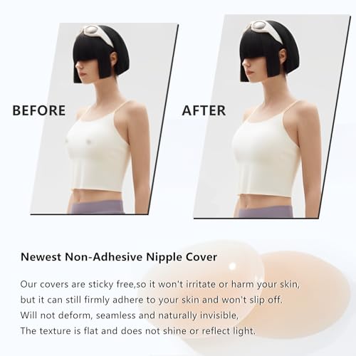 Go Braless Body Grippy-not-sticky Seamless 2 Pairs Nipple Covers Ultra-Thin Non-Adhesive Reusable Pasties3