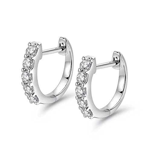 Moissanite Hoop Earrings 925 Sterling Silver Huggie Hoops for Men Women Jewelry Gifts