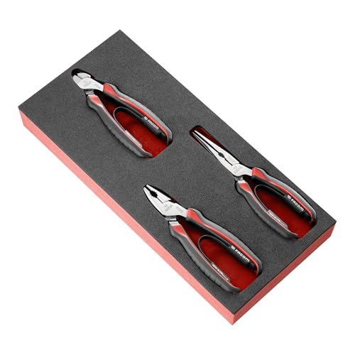 FACOM - Module 3 Pinces pour Mécanicien - MODM.CPEA0 - 1 Pince Universelle, 1 Pince Becs 1/2 Ronds et 1 Pince coupante Diagonale - Plateau en Mousse -...