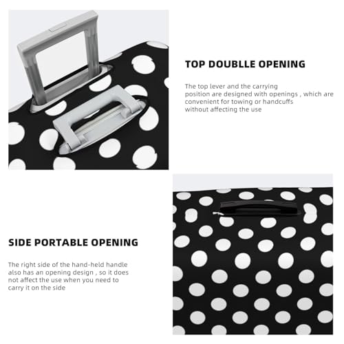 Luggage Cover Protector - Black Polka Dot Print Fit 29-32 Inch Suitcase Covers for Luggage4