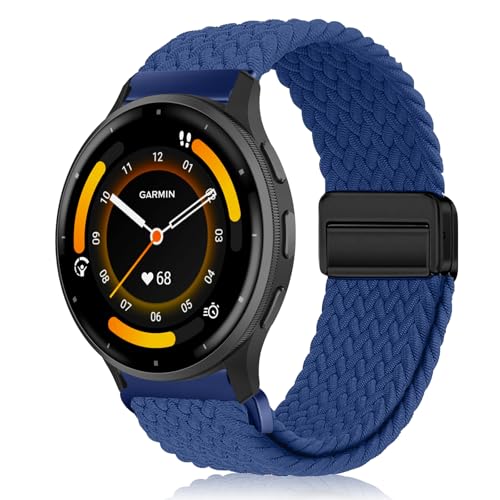 [MokaZii] 22mm �o���h Garmin Venu 4 45mm /Venu 3/Forerunner 570 47mm/Venu 2/vivoactive 4/Active ���C�t���i�C������ �ґg�����x���g �҂ݍ��� �����\ �L�k�� ������