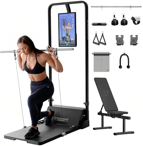 Speediance Smart Home Gym System, Gym Monster višenamjenski Smith Machine Home Gym Power Cage, prijenosni kabelski uređaj za kućnu vježbu, Fitness trening snage za cijelo tijelo (radi plus)