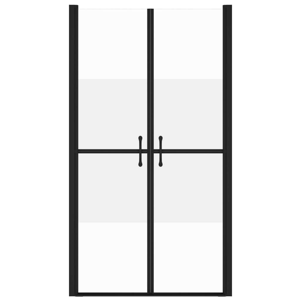 vidaXL Duschtür Moderne Handgriffe Nischentür Pendeltür Schwenktür Duschabtrennung Dusche Duschkabine Badezimmer Halb Matt ESG (78-81) x190cm Aluminium