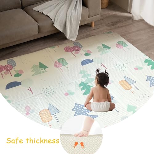 Foldable Baby Play Mat, Large Thick Foam Playmat Double-Sided, Waterproof, Non-Slip, 175x148cm, Reversible Floor Mats for Children, Toddlers & Babies, Playpen Mat f Outdoor & Indoor - Image 2