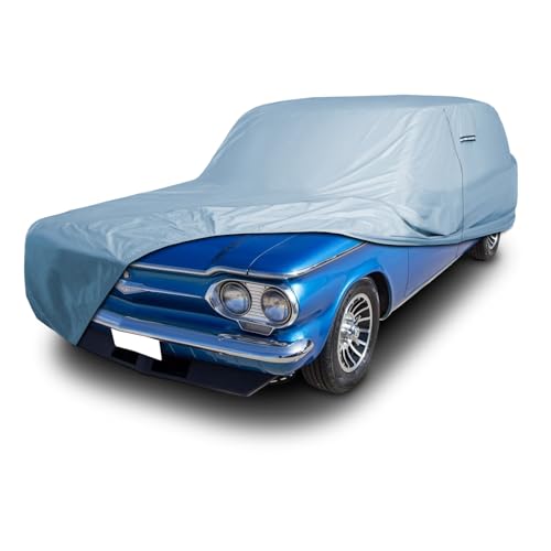 Image of iCarCover Premium Car Cover for 1961-1962 Chevy Corvair Station Wagon Heavy Duty Waterproof All Weather Automobiles Custom Fit Indoor Outdoor UV Snow Protection Covers with Straps and Bag
