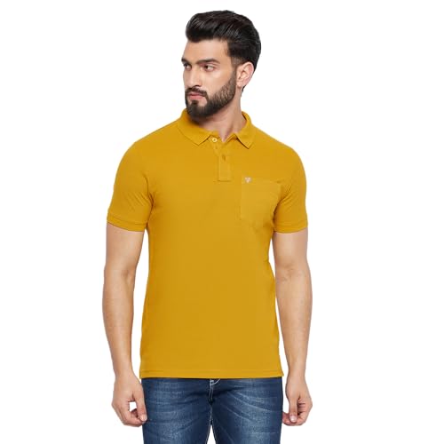 Image of NEVA Men's Regular Fit Half Sleeve Polo Neck T-Shirt with Chest Pocket