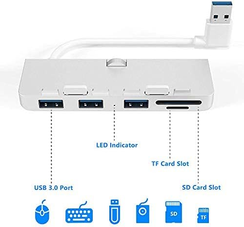 Cateck Ultra-Thin Premium Aluminum 3-Port USB 3.0 Hub with SD/TF Card Reader Combo Exclusively Designed for iMac Slim Unibody