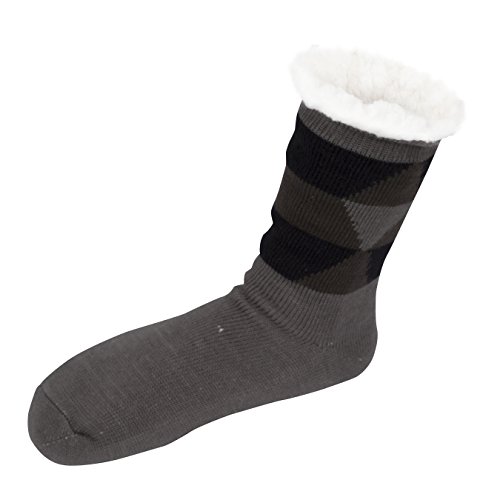 Leisureland Mens Sherpa Lined Knit Winter Fleece Cozy Slipper Socks