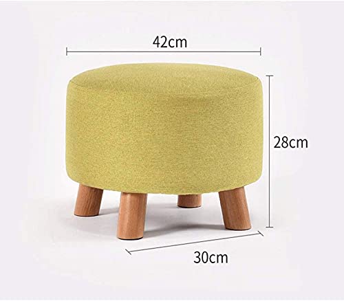 Taburete para pies de madera maciza y tela para sala de estar 3