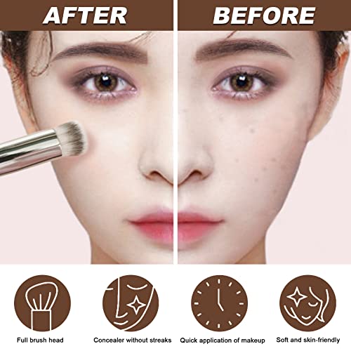3Pcs Foundation Concealer Brush, Slanted Foundation Brush for Liquid Makeup, Angled Cream Foundation and Under Eye Concealer Brush Set for Blending Cream Powder Buffing Stippling (3 Sizes) - Image 6