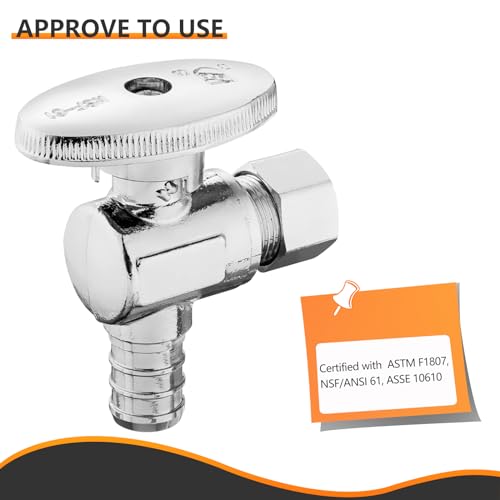 image for HeSun 10-PCs Pex Angle Stop Valve, 1/2