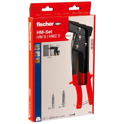 Fischer - Silver Metal Anchor Kit with Pliers and 40 Dowels for Hollow Body, Silber / Schwarz, 4x32 mm and 5x37 mm - Image 3
