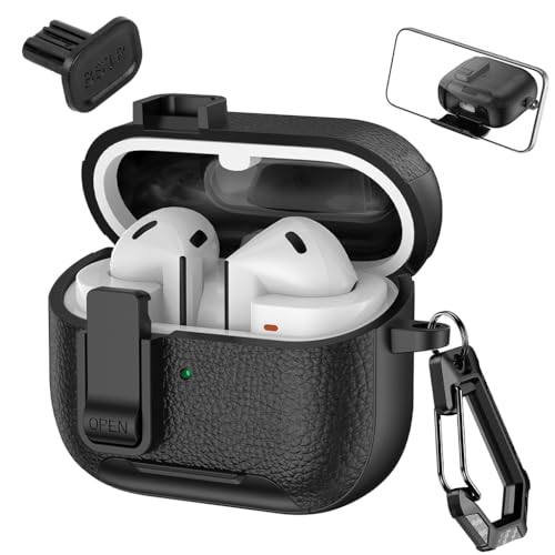 Image of ZORBES Compatible with Galaxy Buds 3 /3 Pro, Earbud Case Cover with Lock, Fashion Textured Anti-Scratch Rubber Case Cover Shockproof Earbud Protective Case, Flip-up Charging Port Lid