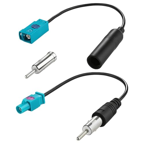 Arvoni Adaptateur Antenne Autoradio Fakra vers DIN ISO avec Connecteur Fakra Femelle vers Prise DIN, Adaptateur D’antenne Autoradio Compatible avec Radio HD...